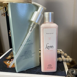 LAVISH BY PARTYLITE PURE DELIGHT 8.47 FL. OZ BODY LOTION & PUMP - FACTORY SEALED
